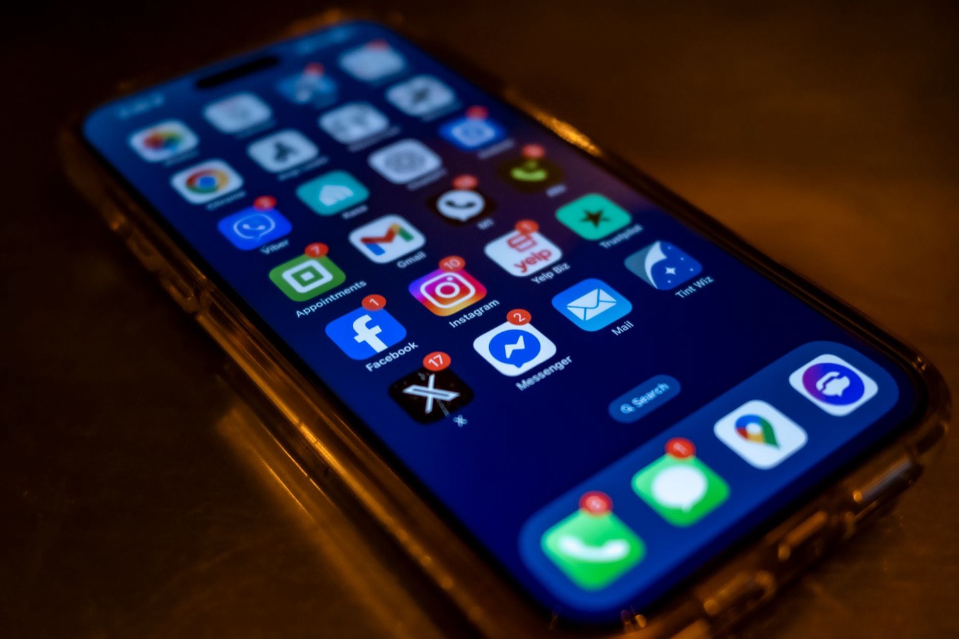 Notifications de réseaux sociaux sur un smartphone